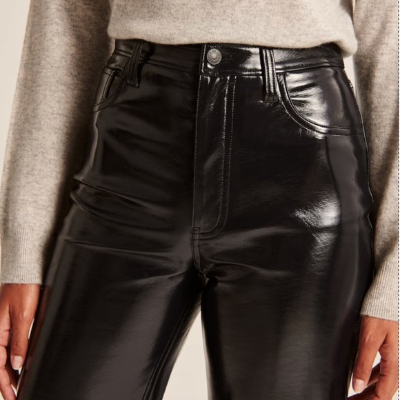 Abercrombie & Fitch Patent Leather 90s Straight Pant - Picture 5 of 6